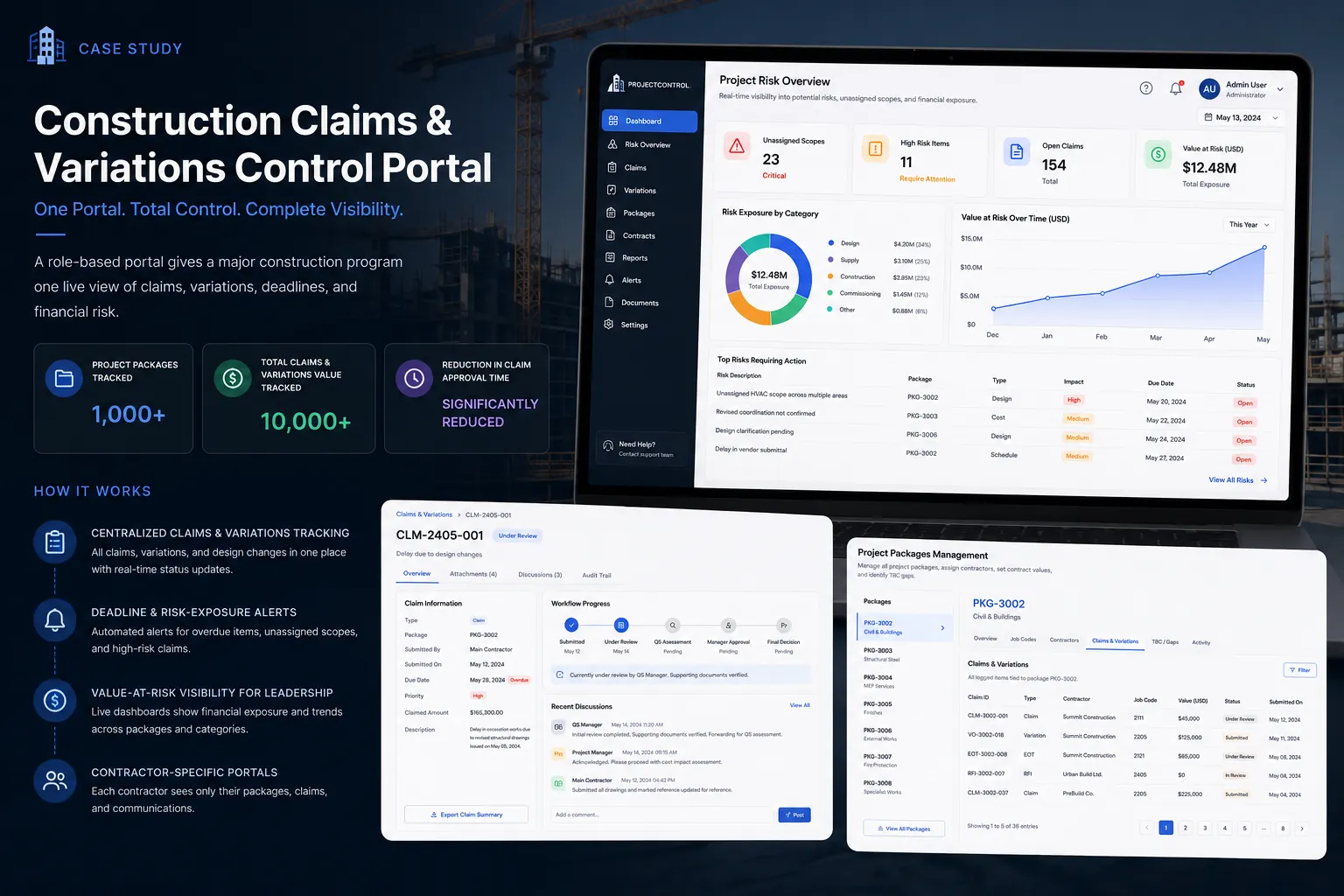 Construction claims and variations control portal