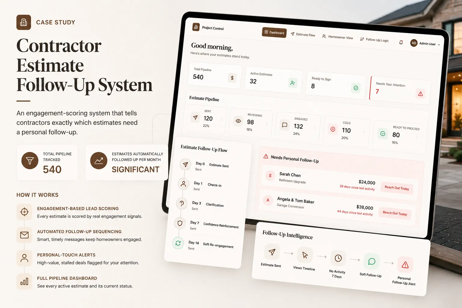 Contractor estimate follow-up system